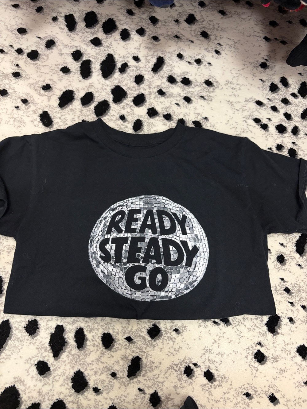 Kids Black "Ready Steady Go" Graphic Tee